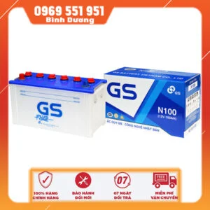 Ắc quy xe ô tô GS N100 12V-100AH giá rẻ Bình Dương