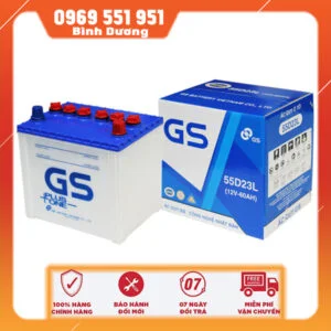 Bình ắc quy cho ô tô GS 55D23L 12V-60AH